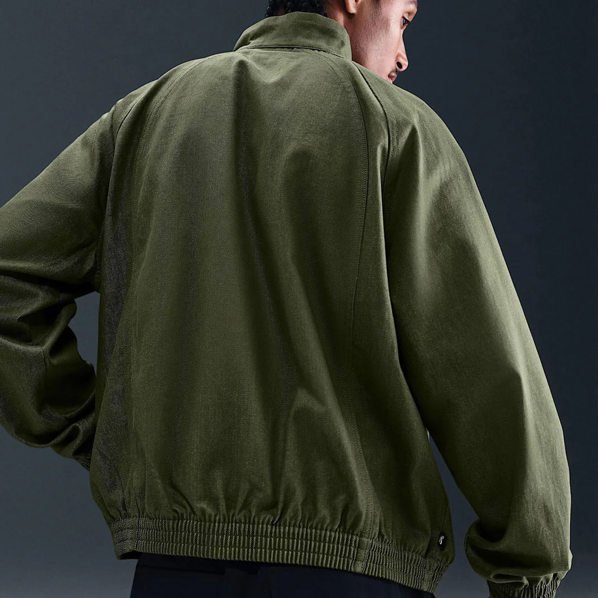 Nike SB Denim Zip Up Track Jacket - Medium Olive/White - Image 3