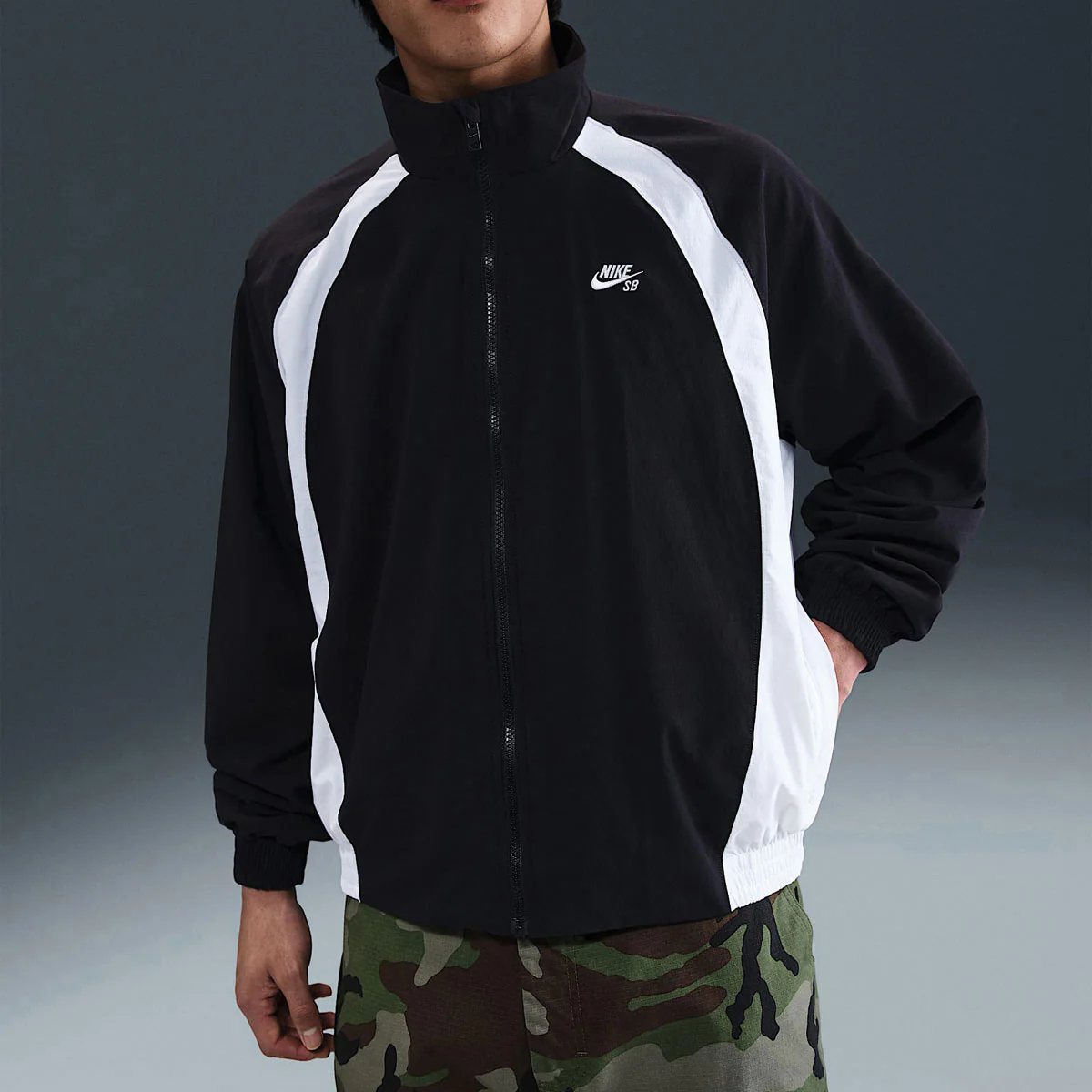 Nike SB Dri-Fit Woven Full-Zip Jacket - Black/White/White - Image 3