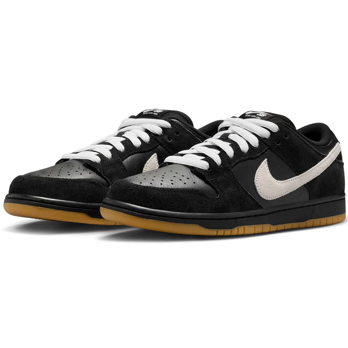 Nike SB Dunk Low Pro Shoes - Black/White/Black/Gum/Light Brown - Image 3