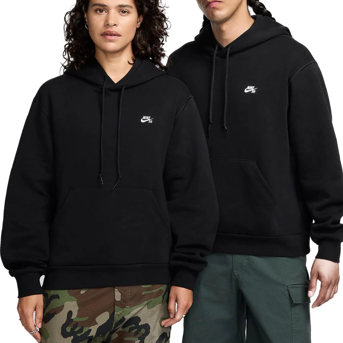 Nike SB Essentials Logo Pullover Hoodie - Black/White - Image 2