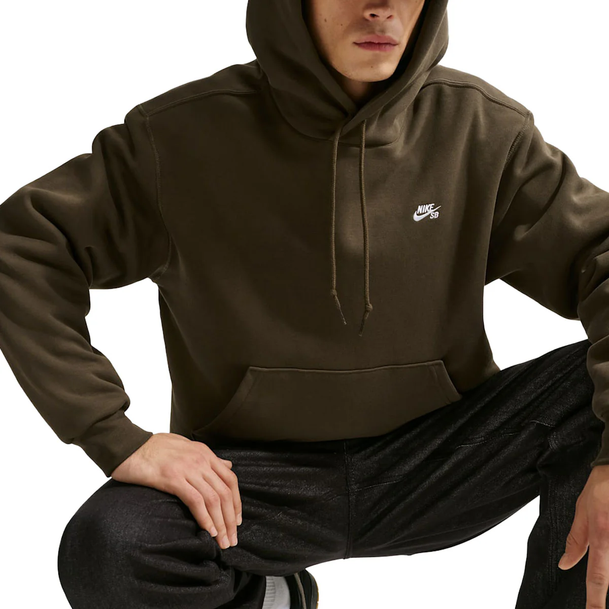 Nike SB Essentials Pullover Hoodie - Dark Hazel/White - Image 3