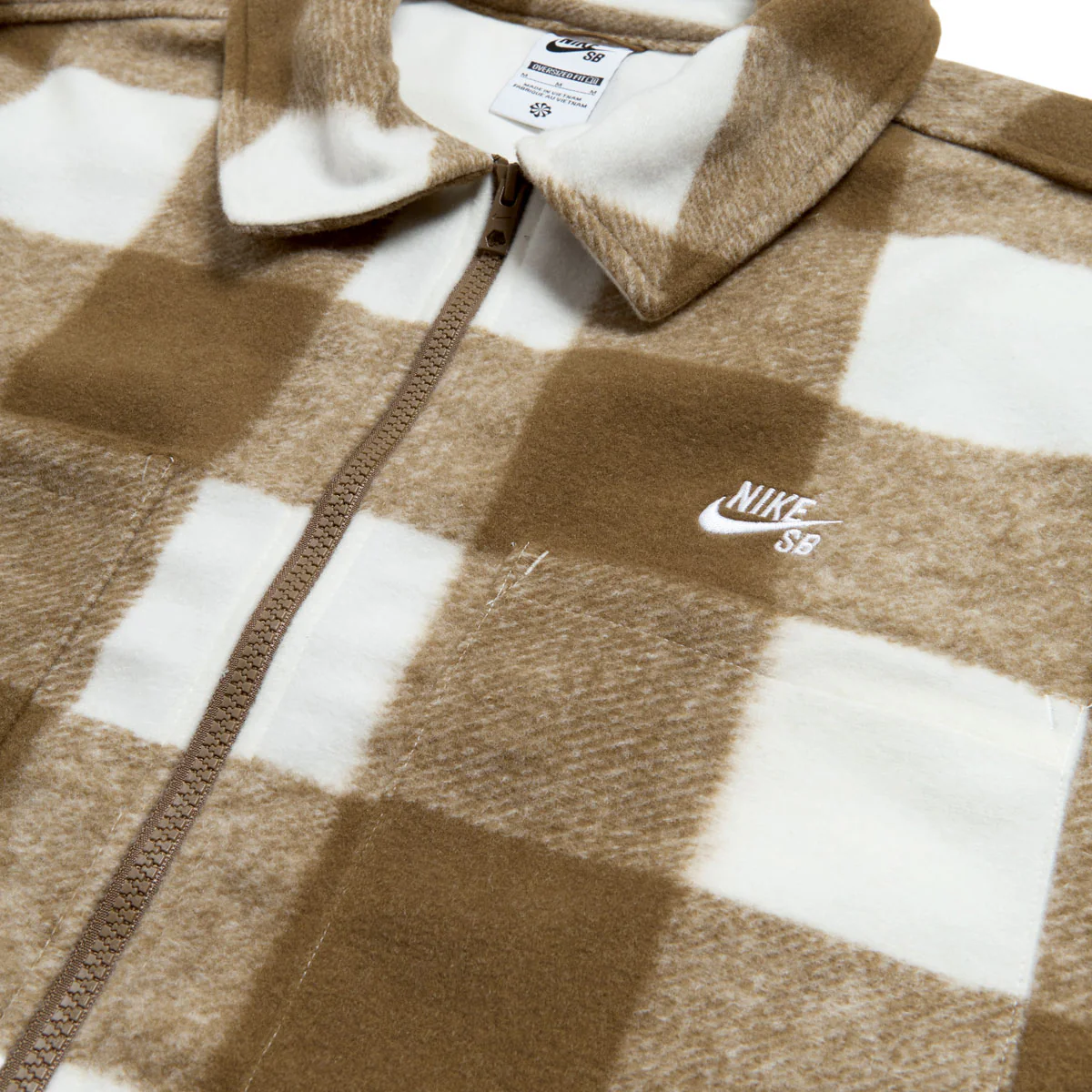 Nike SB Essentials Shacket Jacket - Sail/Mosswoood Brown/White - Image 4