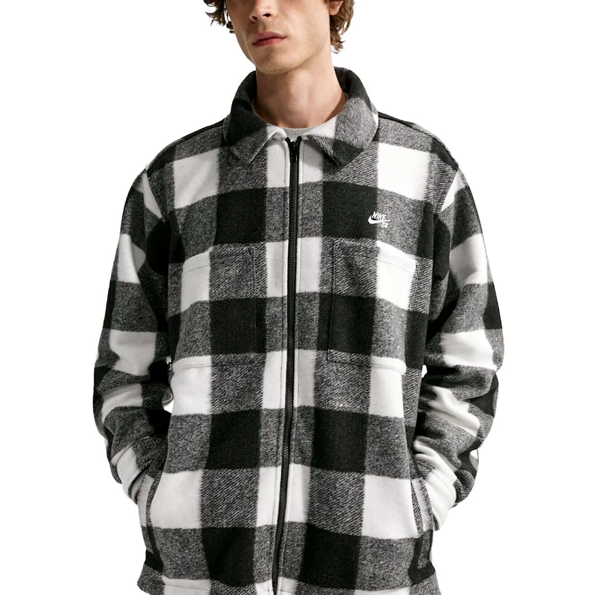 Nike SB Essentials Shacket Jacket - White/Black/White - Image 2