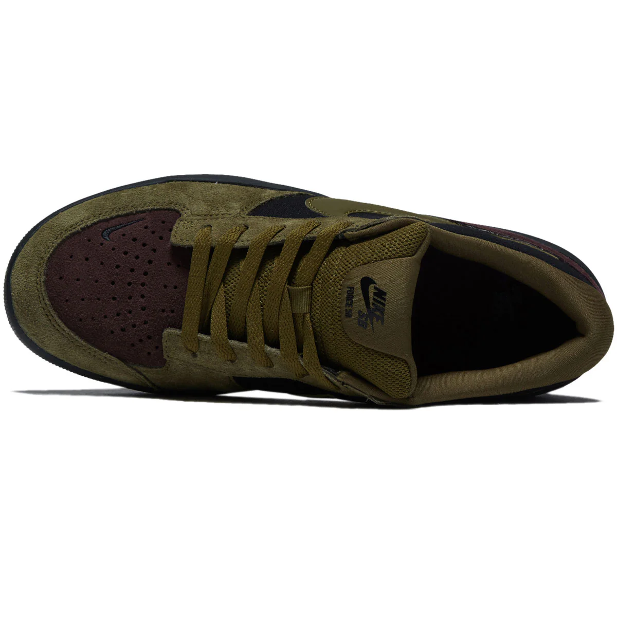 Nike SB Force 58 Shoes - Black/Olive Flak/Burgundy Crush/Off Noir - Image 3