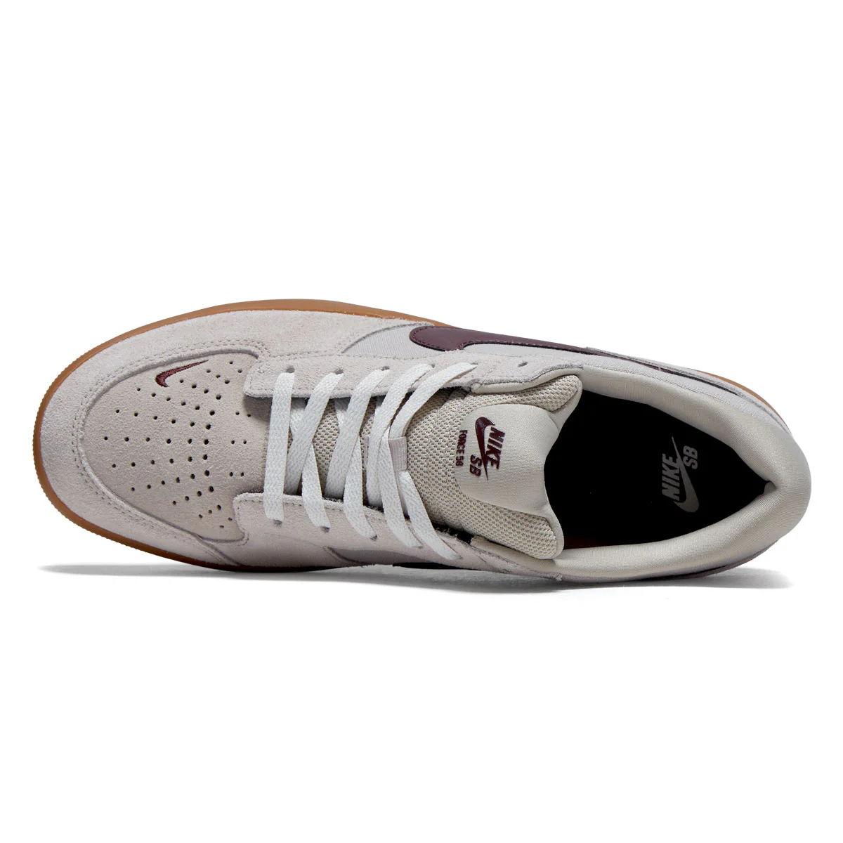 Nike SB Force 58 Shoes - Cream II/Burgundy Crush/Gum Light Brown - Image 3
