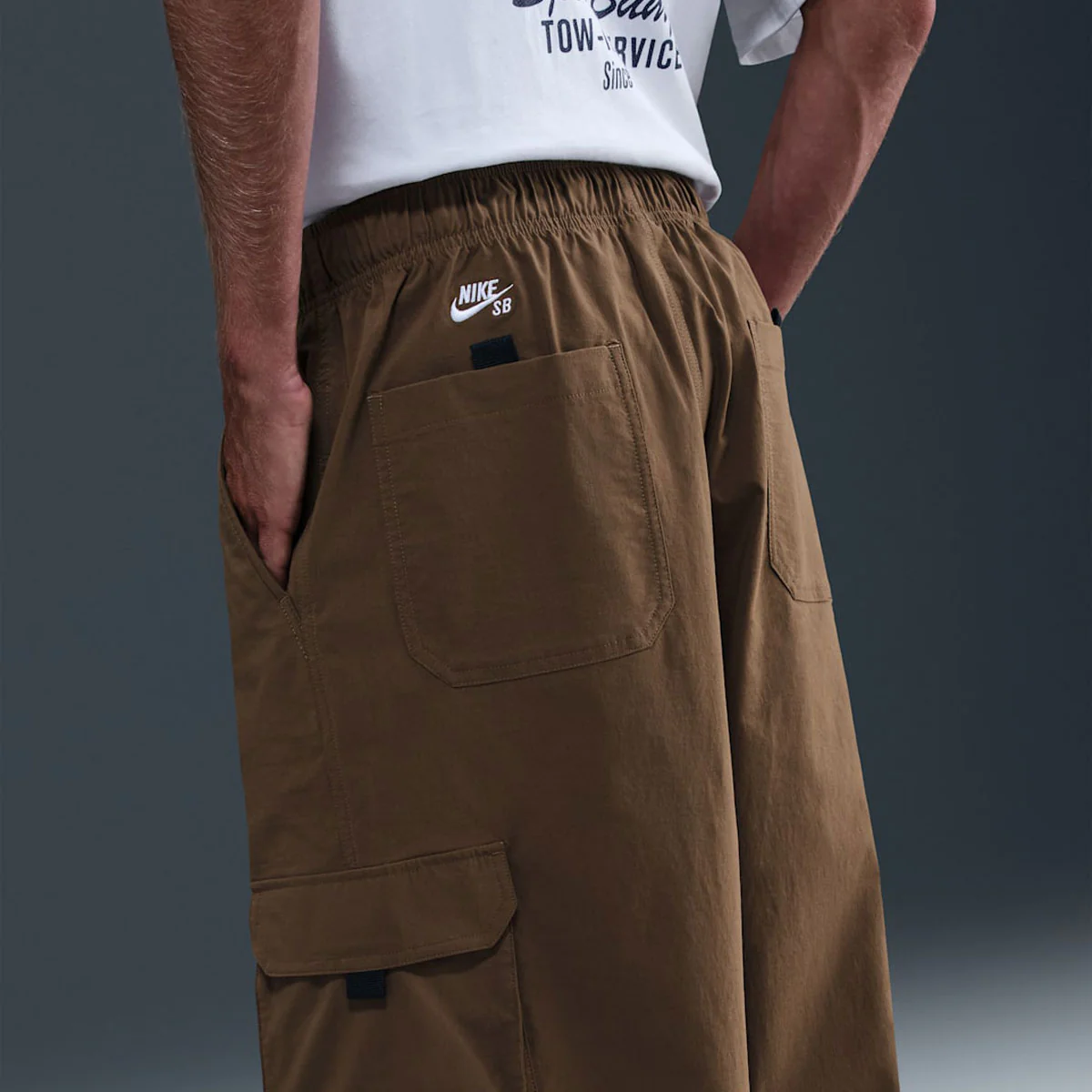 Nike SB Kearny Cargo Pants - Mosswood Brown/White - Image 4