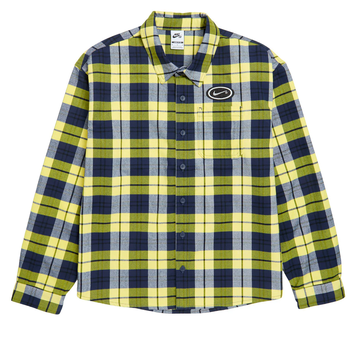 Nike SB Koston Long Sleeve Flannel Shirt - Midnight Navy/Speed Yellow