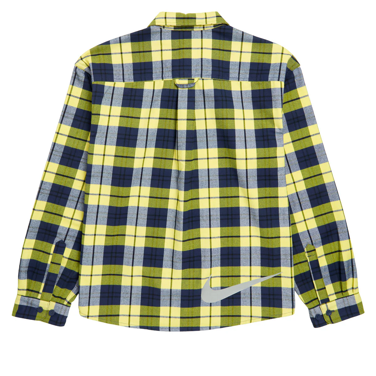 Nike SB Koston Long Sleeve Flannel Shirt - Midnight Navy/Speed Yellow - Image 2