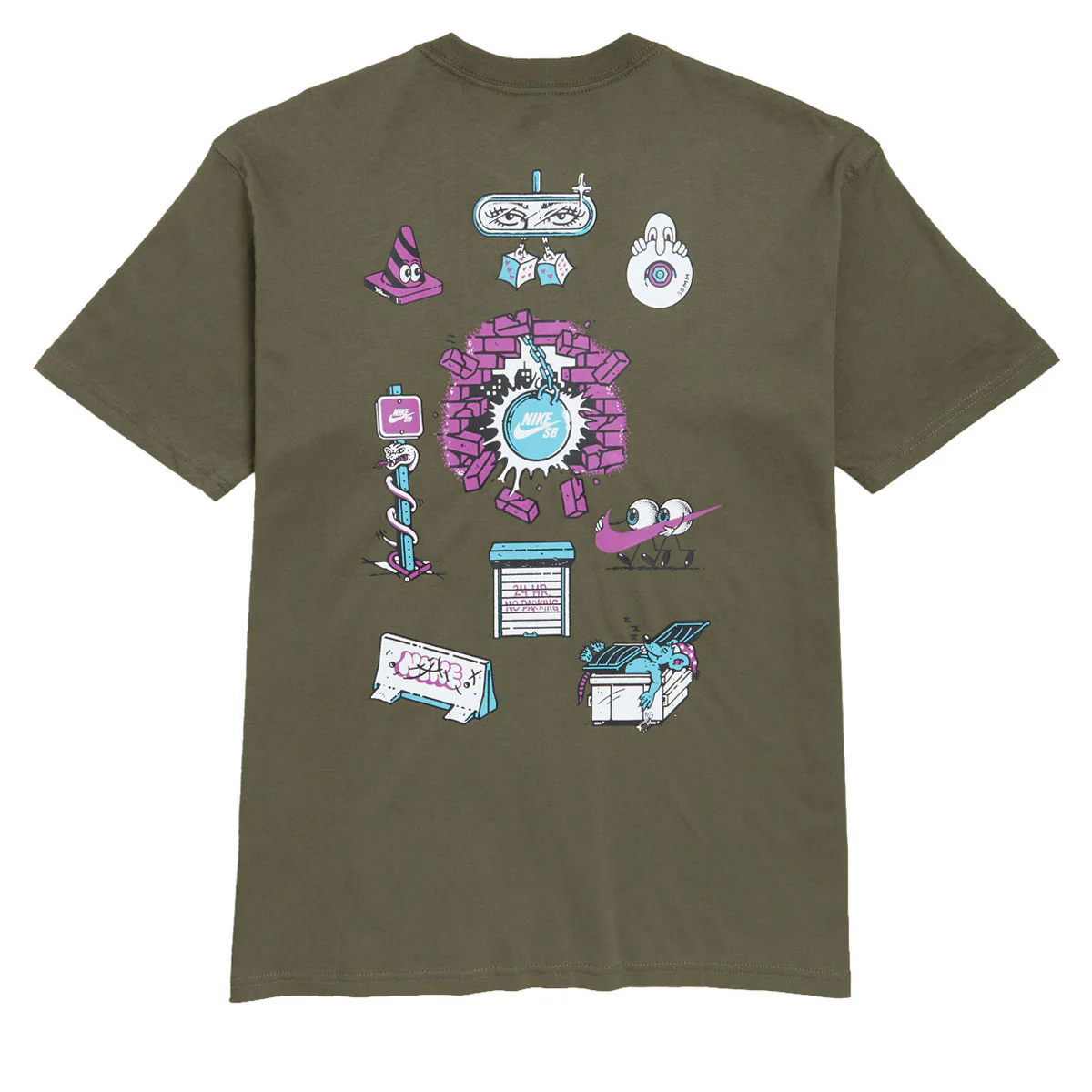 Nike SB M90 Skate Char T-Shirt - Medium Olive - Image 2