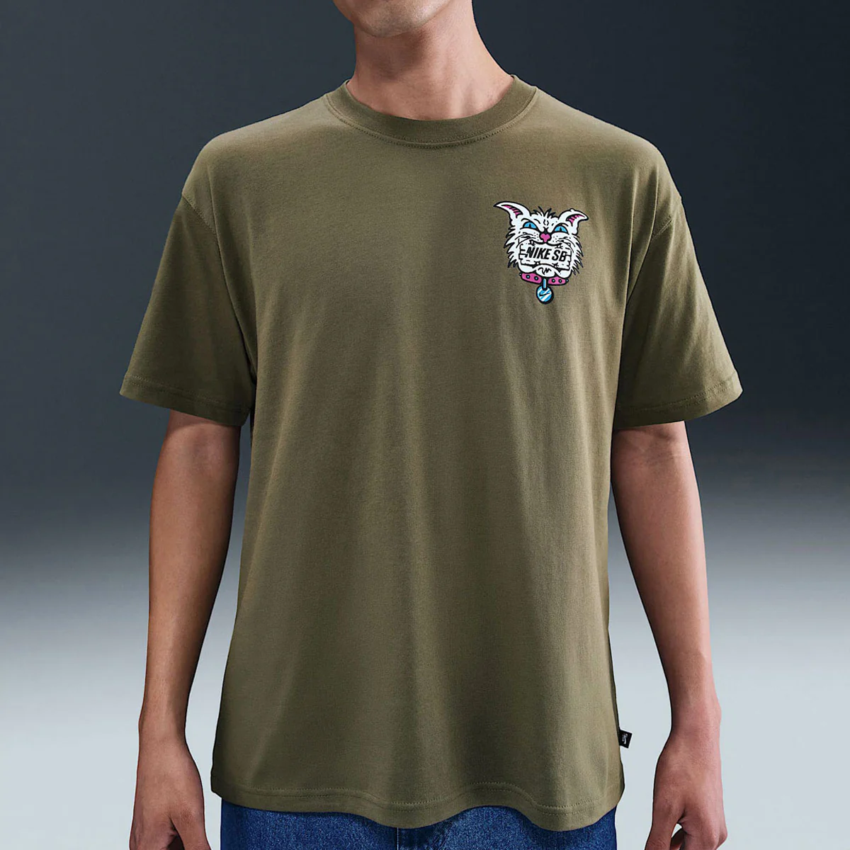 Nike SB M90 Skate Char T-Shirt - Medium Olive - Image 3