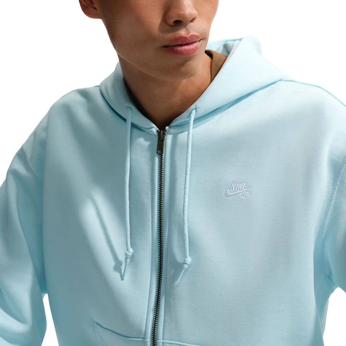 Nike SB New Logo Zip Hoodie - Glacier Blue/White - Image 3