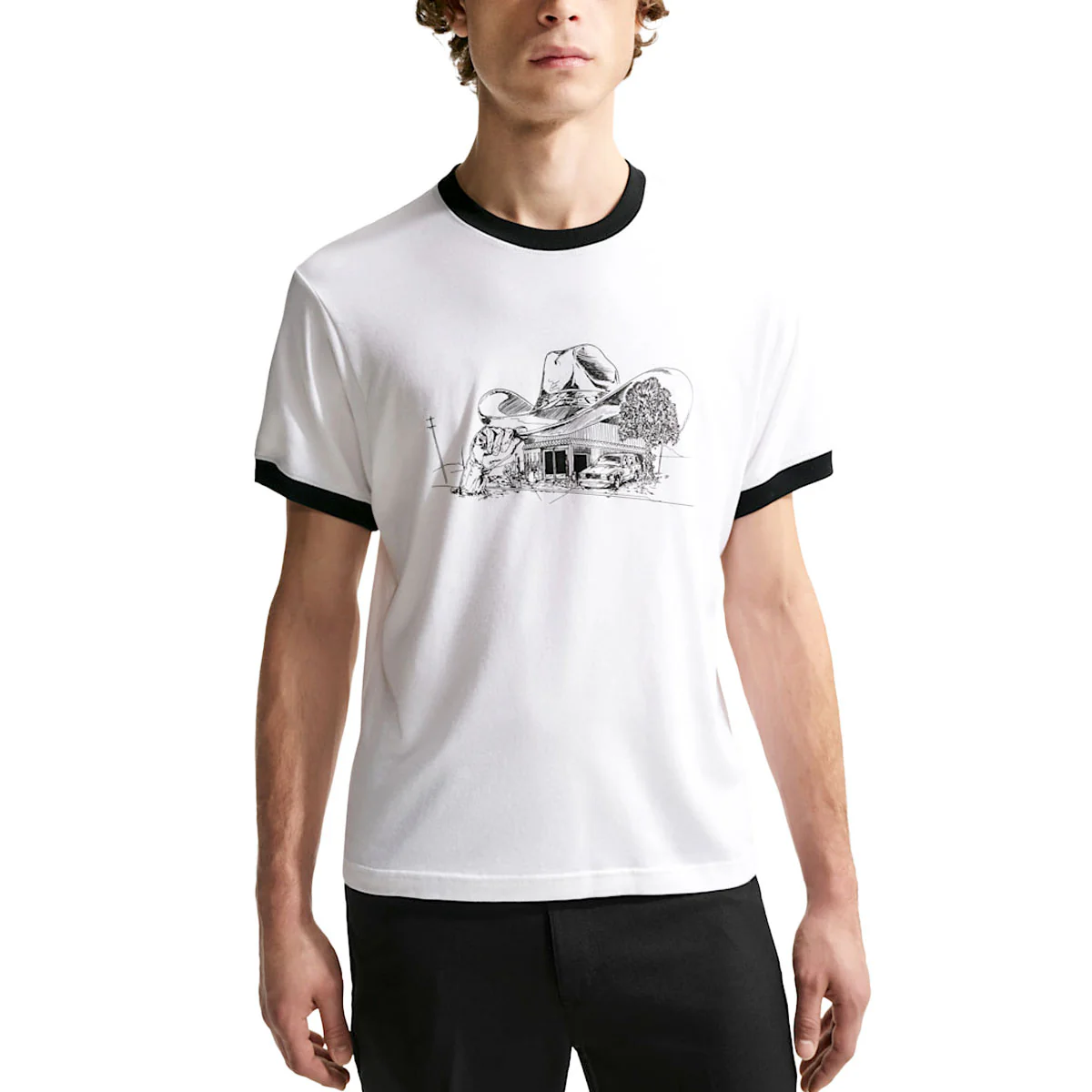 Nike SB Roadside Ringer T-Shirt - White/Black - Image 2