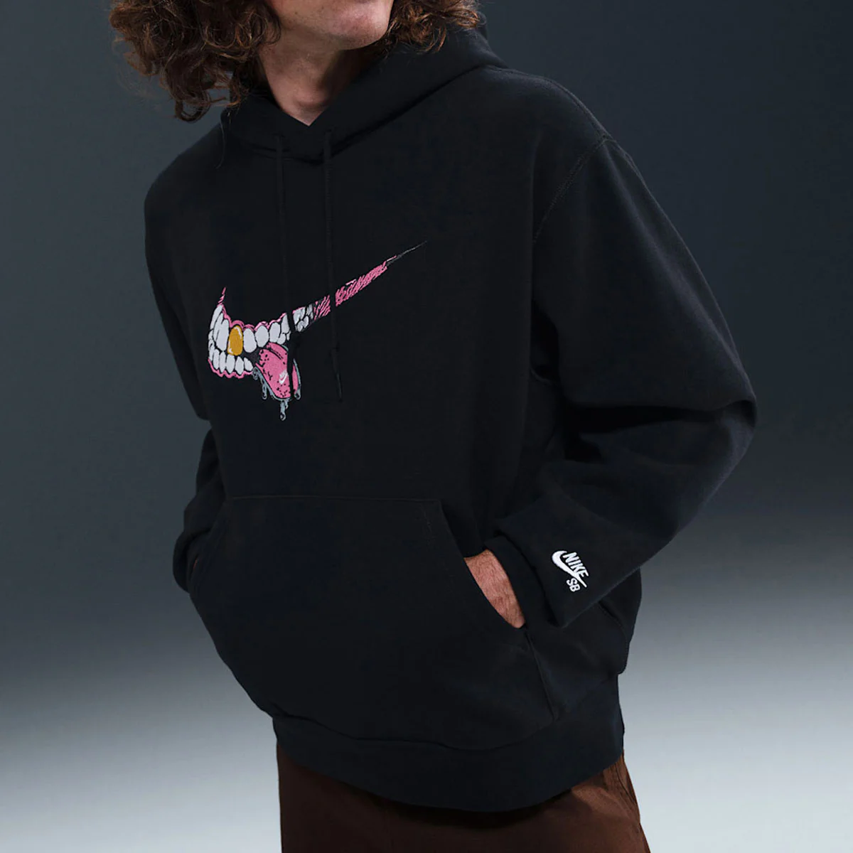 Nike SB SSNL GFX 1 Hoodie - Black/White - Image 2