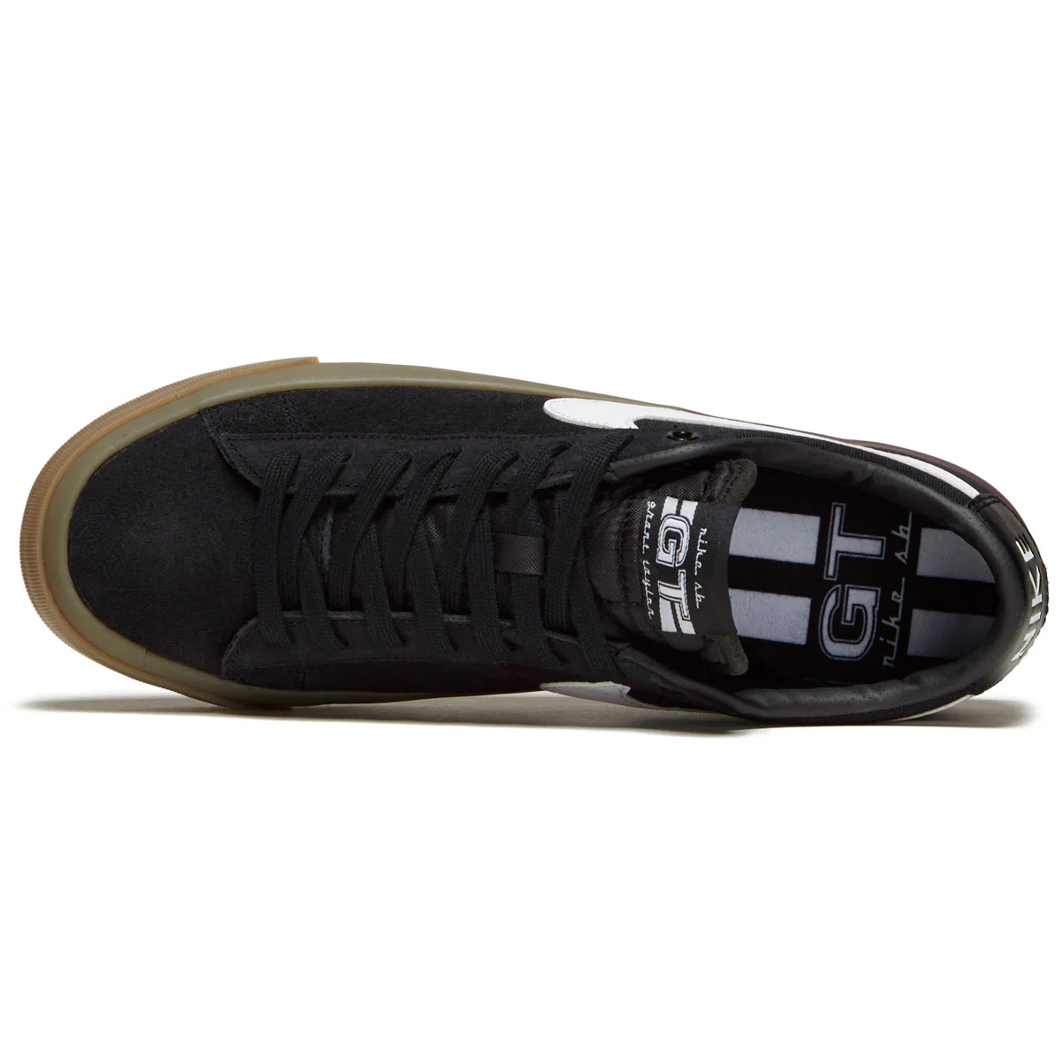 Nike SB Zoom Blazer Low Pro GT Shoes - Black/White/Black/Gum Light Brown - Image 3
