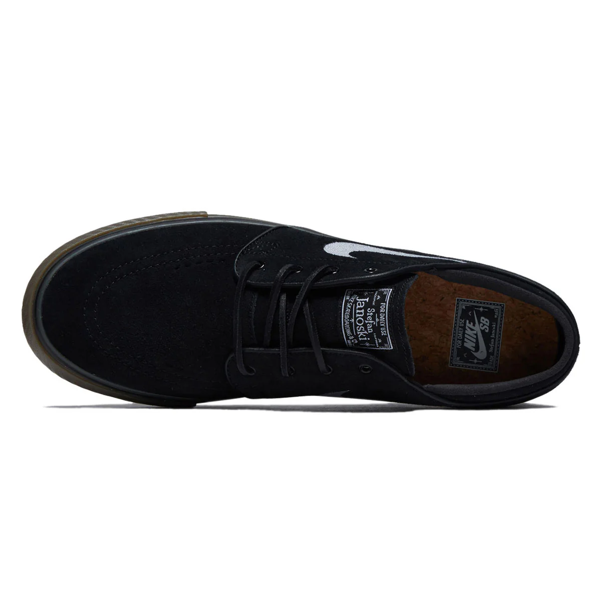 Nike SB Zoom Janoski OG+ Shoes - Black/White/Gum Light Brown - Image 3