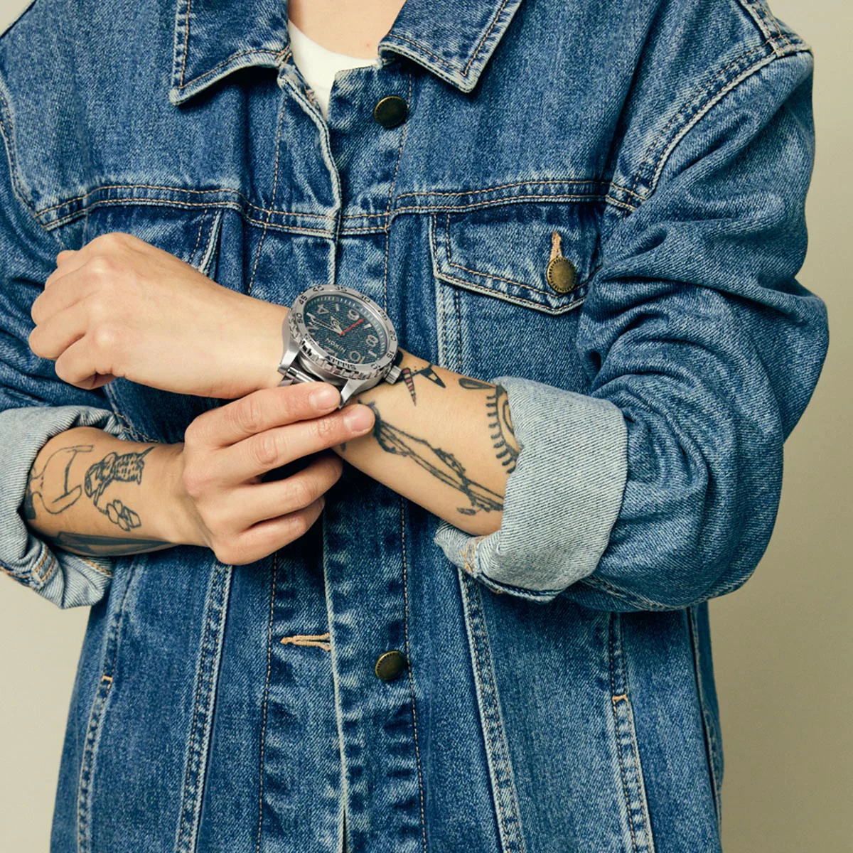 Nixon 51-30 Chrono Watch - Silver/Denim - Image 5