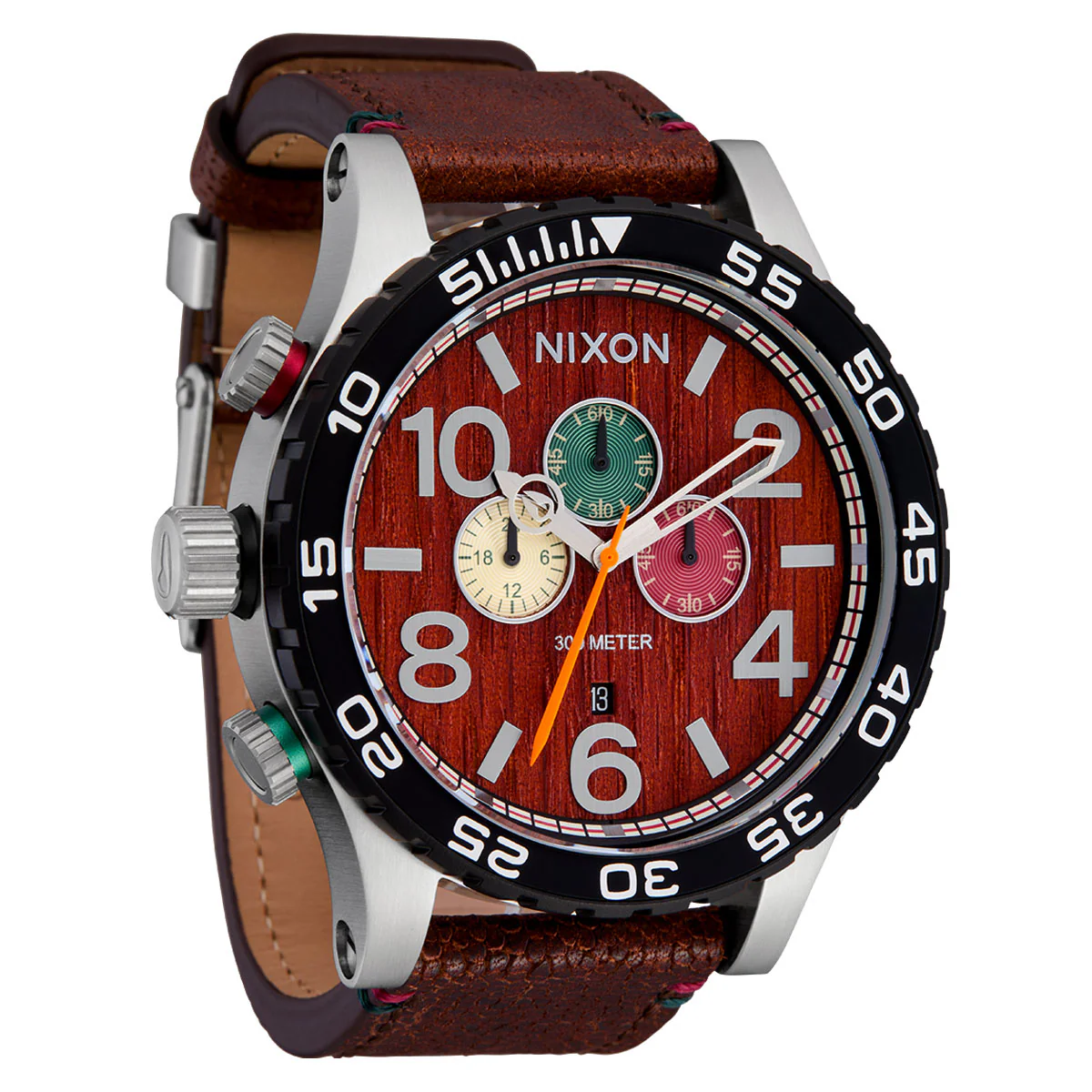 Nixon 51-30 Chrono Watch - Silver/Rosewood/Chocolate - Image 2