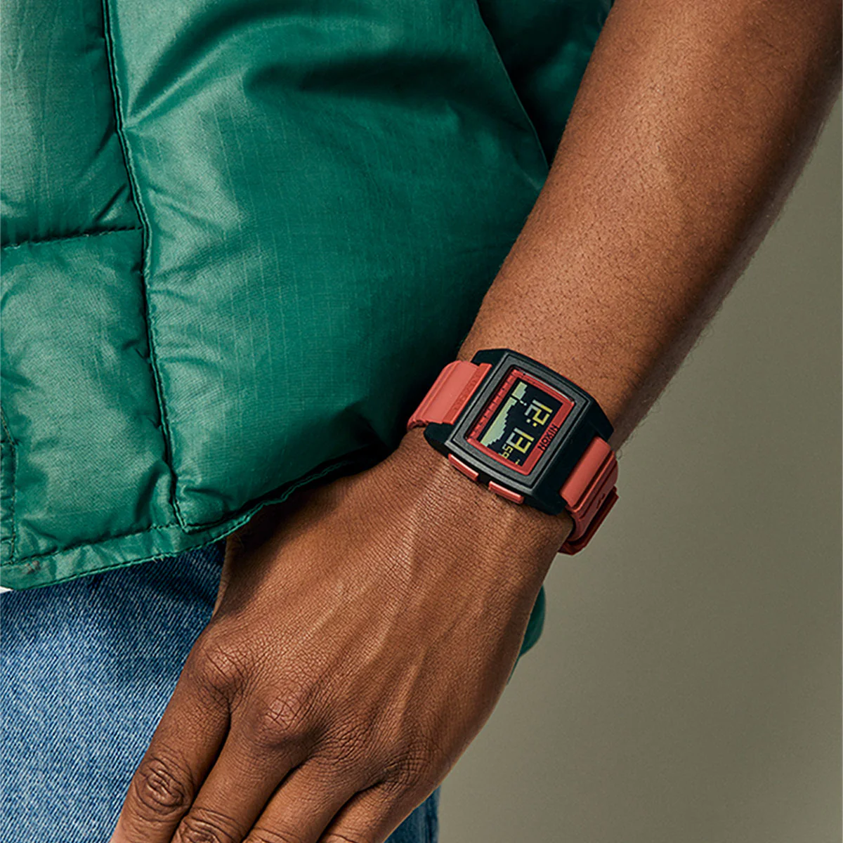 Nixon Base Tide Pro Watch - Black/Hot Sauce - Image 5