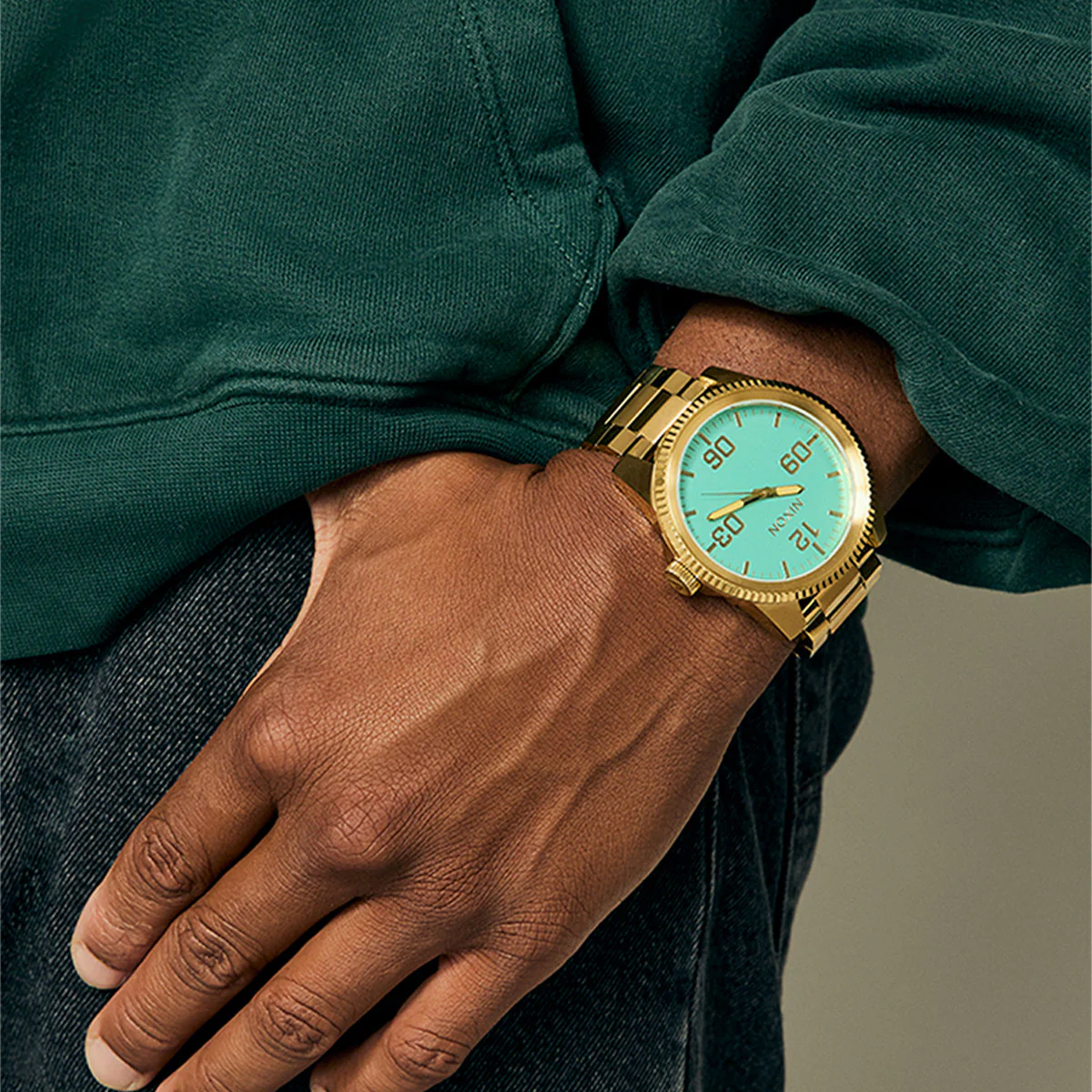 Nixon Corporal SS Watch - Gold/Turquoise/Gold - Image 6