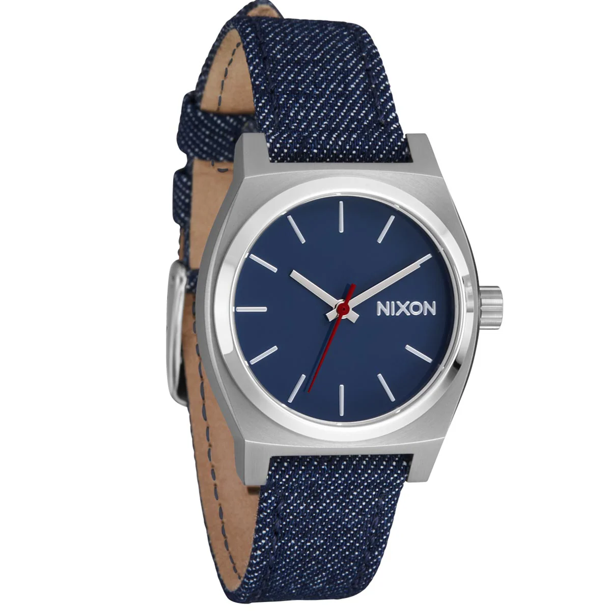 Nixon Medium Time Teller Denim Watch - Silver/Indigo/Denim - Image 2