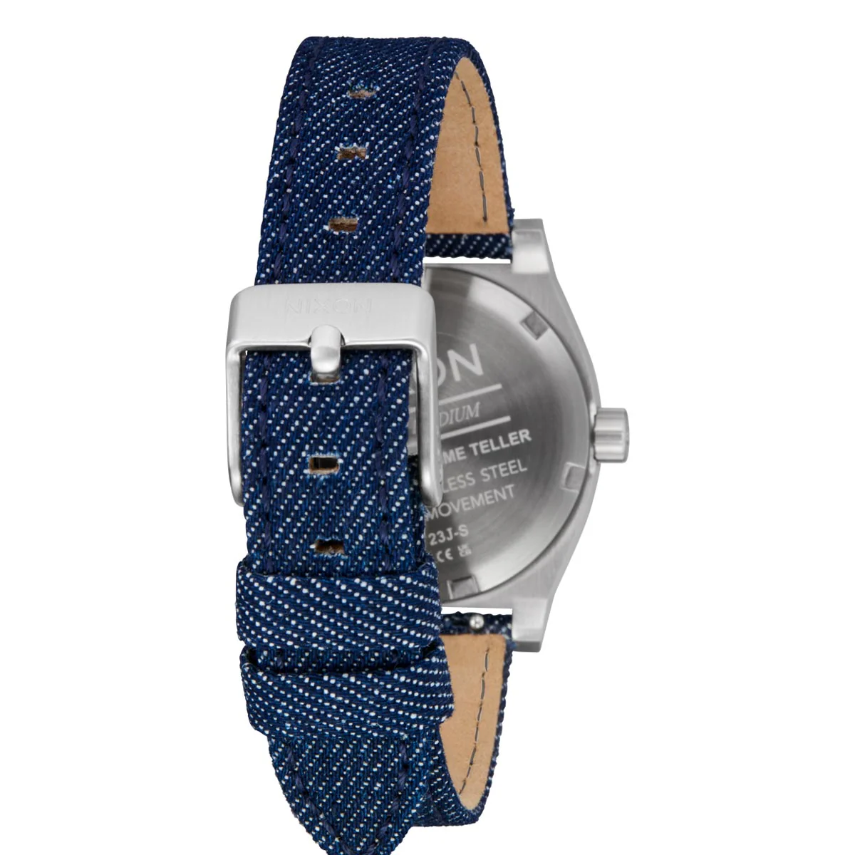 Nixon Medium Time Teller Denim Watch - Silver/Indigo/Denim - Image 4