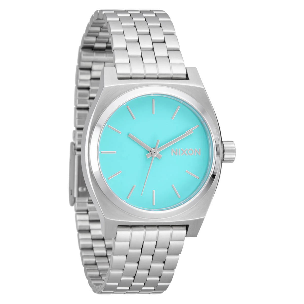 Nixon Medium Time Teller Watch - Silver/Turquoise - Image 2
