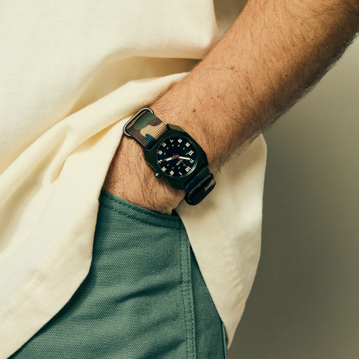 Nixon Scout Nato Watch - Dark Olive/Camo - Image 5