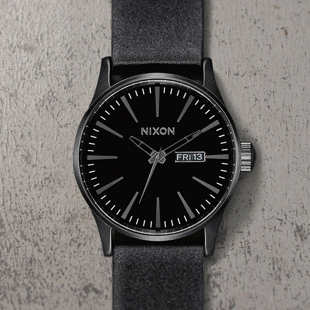 Nixon Sentry Leather Watch - All Black - Image 4