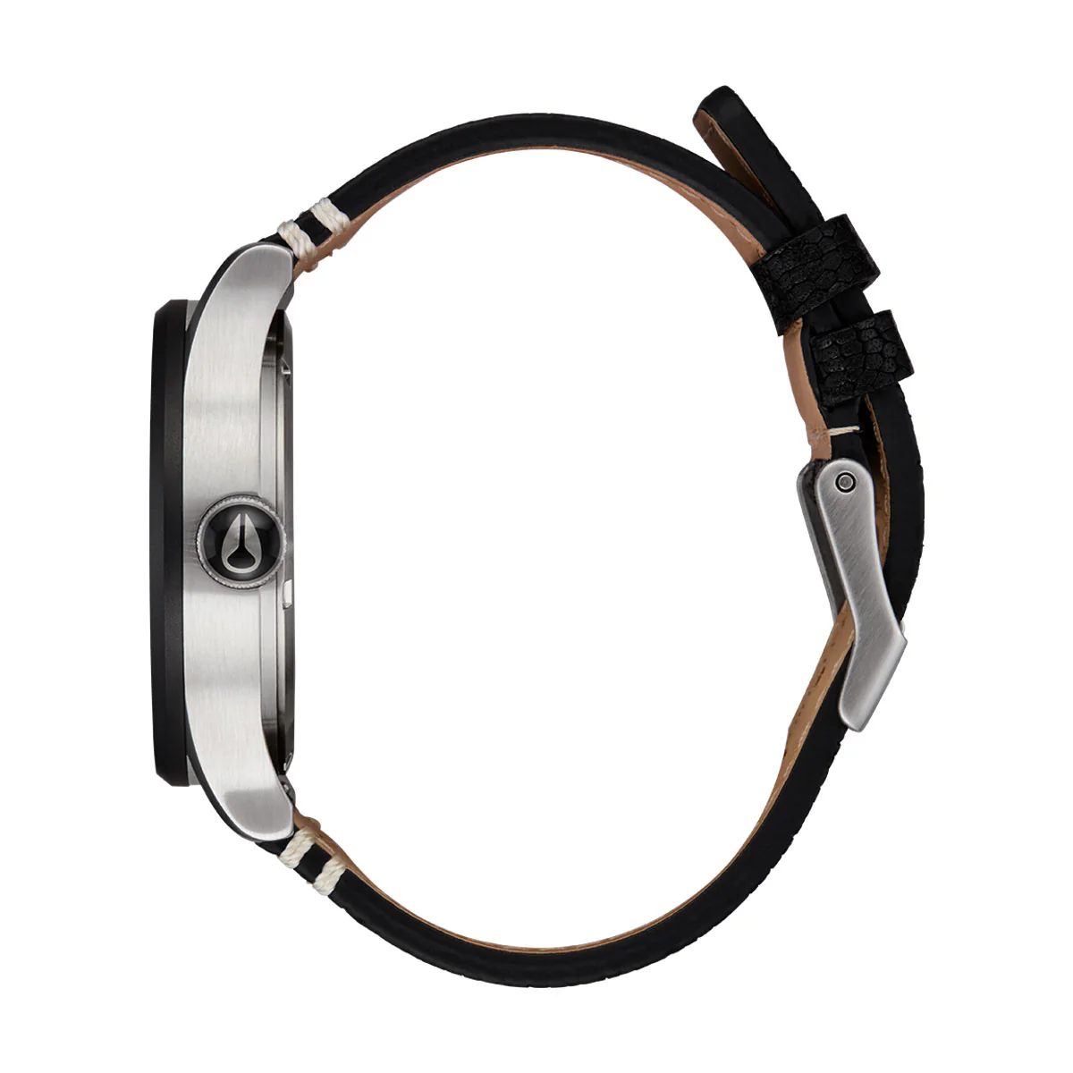 Nixon Sentry Leather Watch - Silver/Rosewood/Black - Image 2