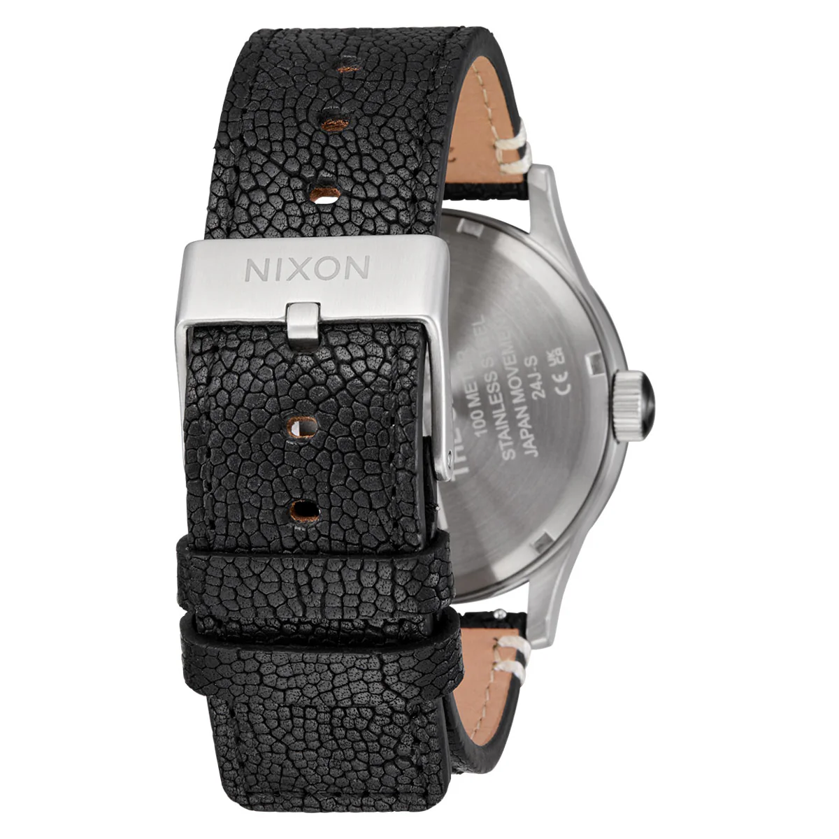 Nixon Sentry Leather Watch - Silver/Rosewood/Black - Image 4