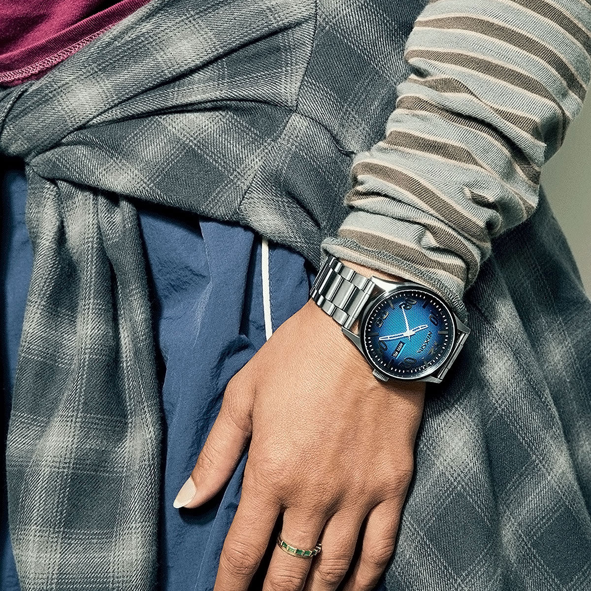 Nixon Sentry Stainless Steel Watch - Fisheye/Silver/Polar Blue - Image 6
