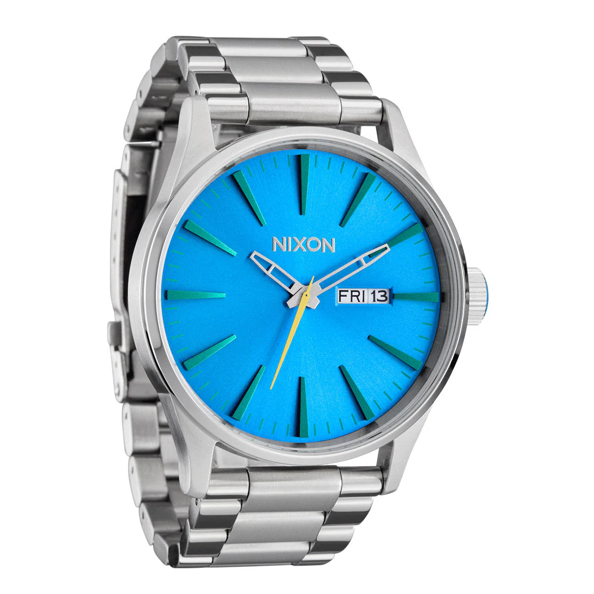 Nixon Sentry Stainless Steel Watch - Silver/Byron Blue Ombre - Image 2
