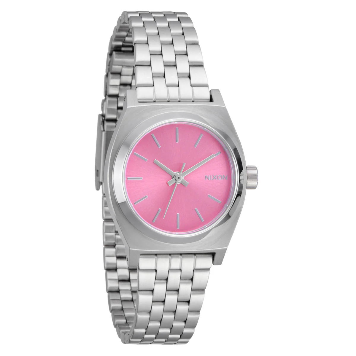 Nixon Small Time Teller Watch - Silver/Pink - Image 2