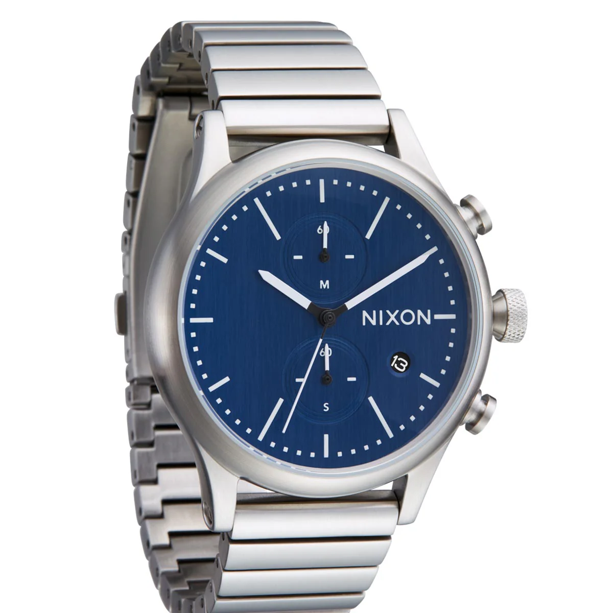 Nixon Station Chrono Watch - Silver/Indigo - Image 3