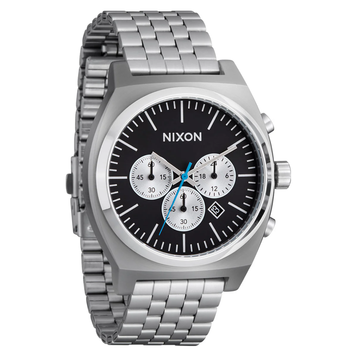 Nixon Time Teller Chrono Watch - Chrome/Black/Chrome Sunray - Image 2