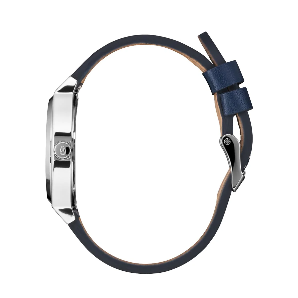 Nixon Time Teller Leather Watch - Silver/Cloud/Indigo - Image 3