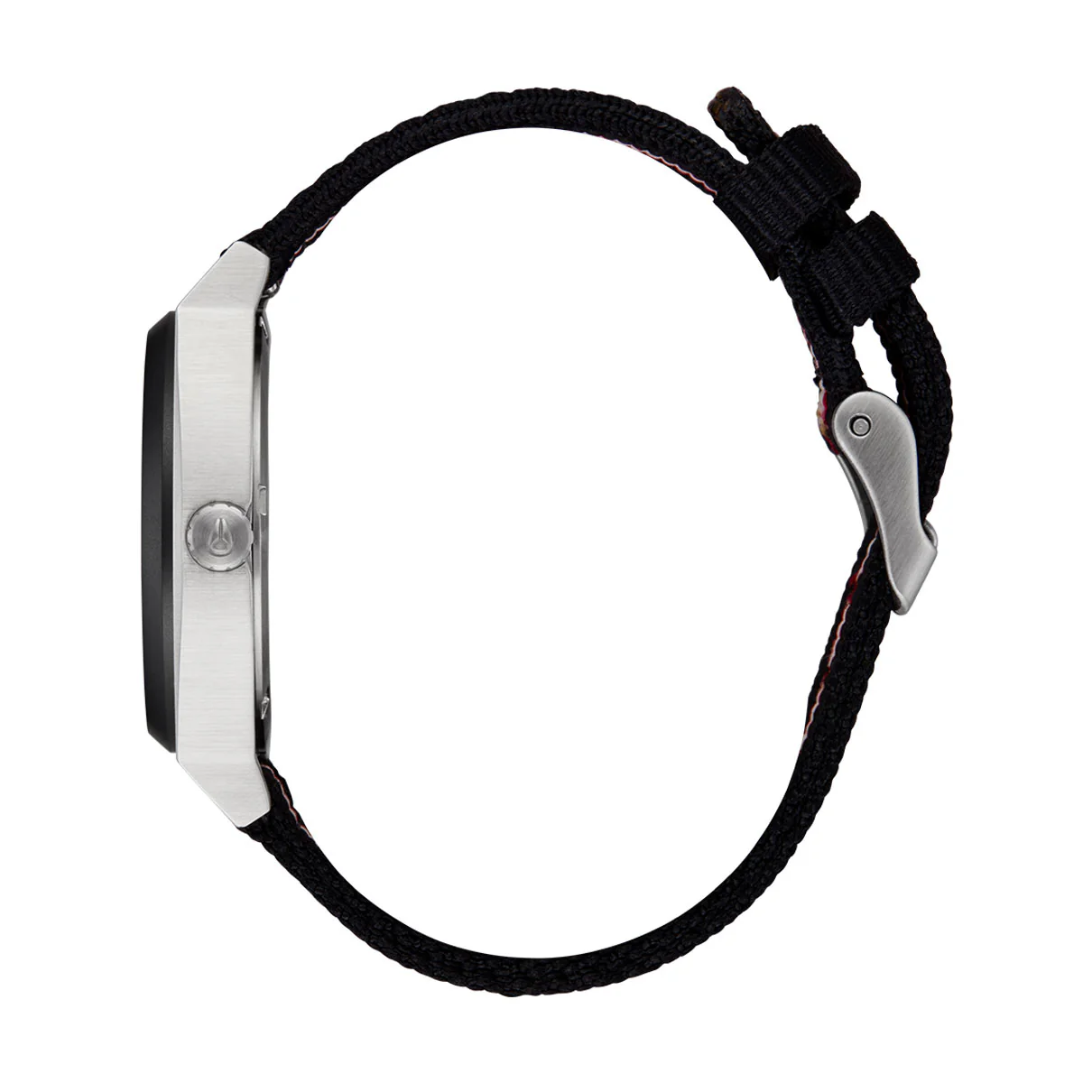 Nixon Time Teller Nylon Watch - Silver/Rosewood/Black Stripe - Image 3