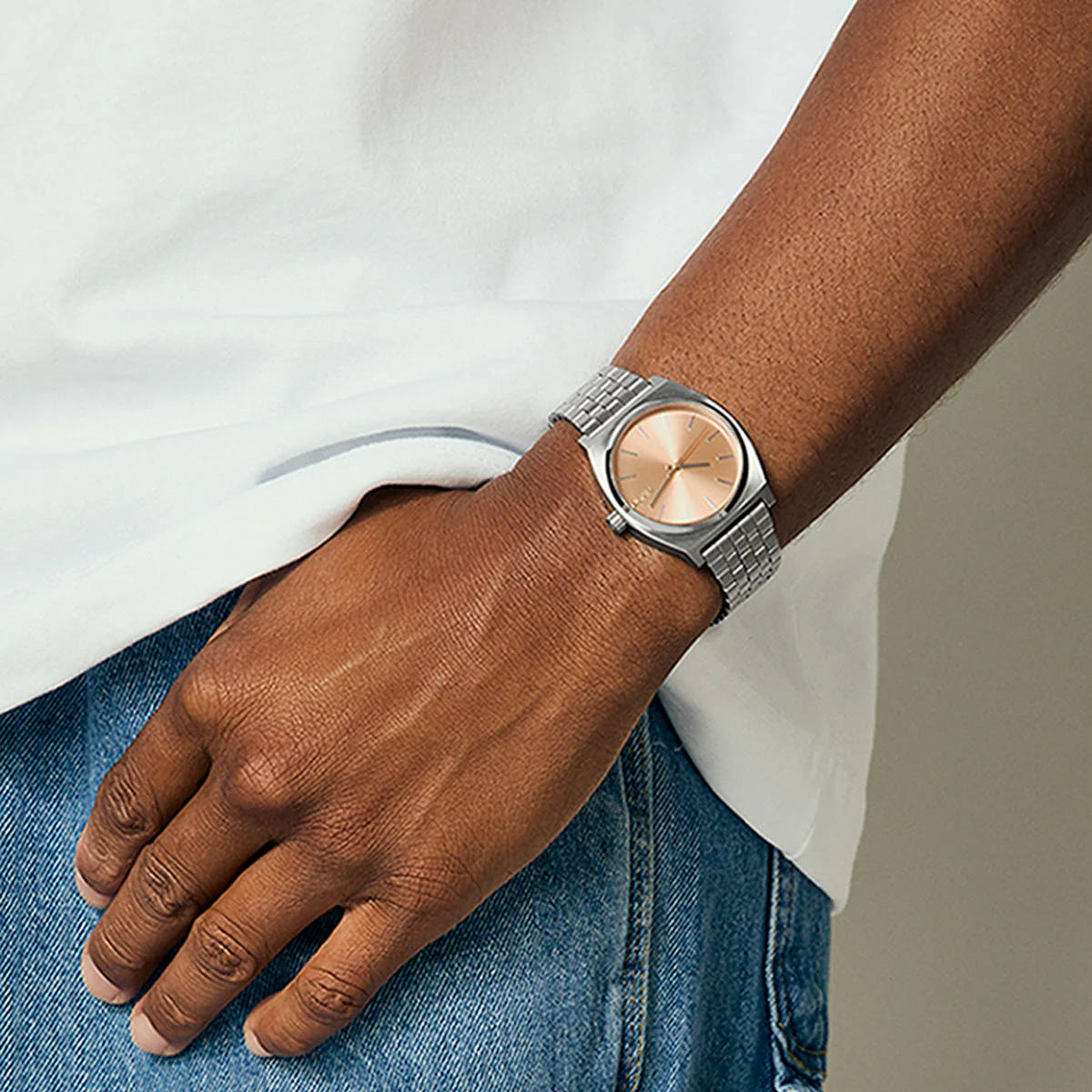 Nixon Time Teller Watch - Silver/Coral - Image 6