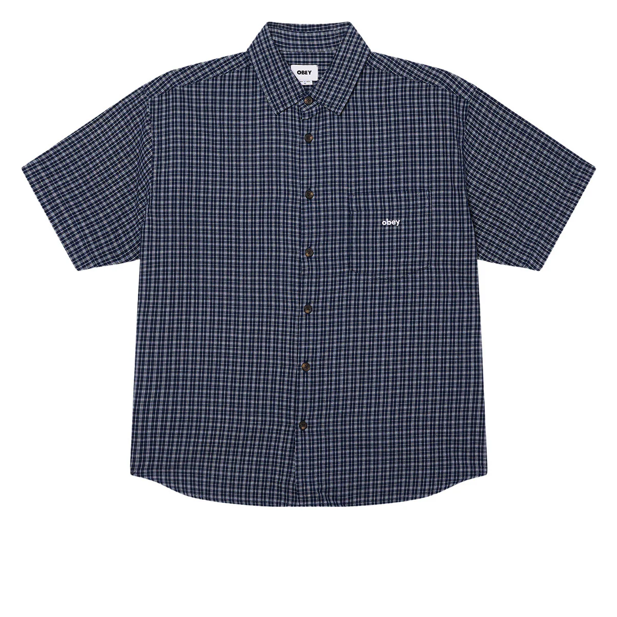 Obey Bigwig Ian Woven Shirt - Academy Navy Multi - Image 2