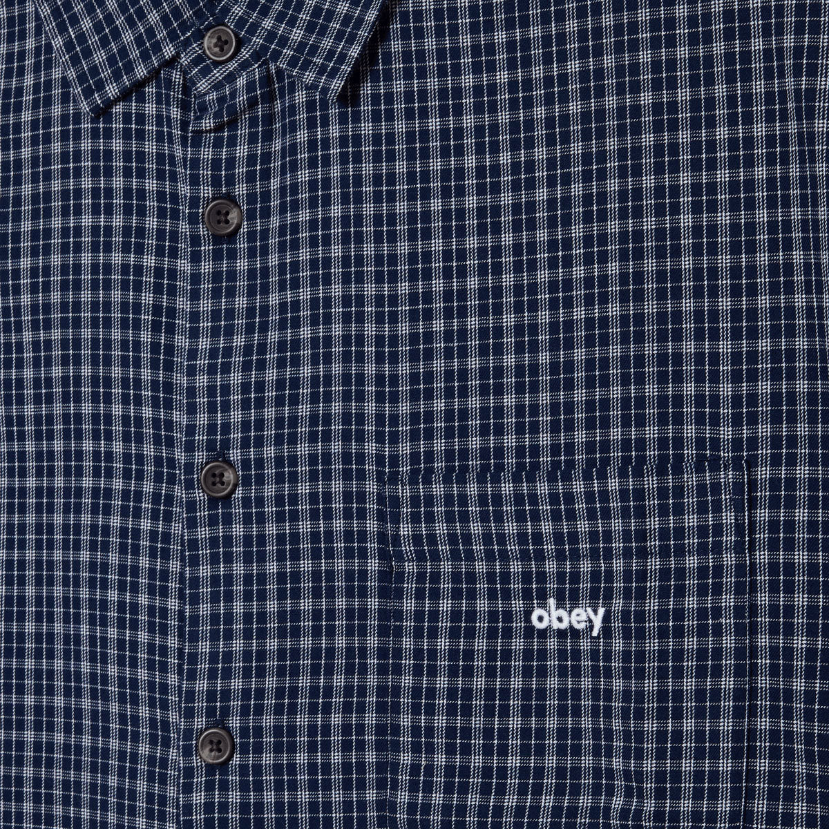 Obey Bigwig Ian Woven Shirt - Academy Navy Multi - Image 4