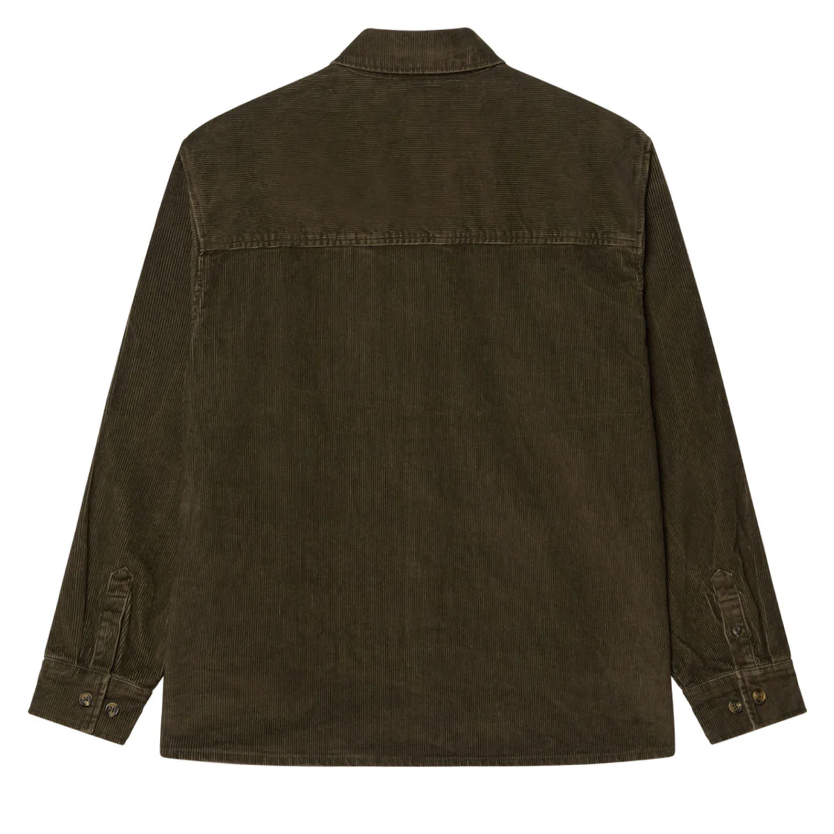 Obey Buckley Corduroy Long Sleeve Shirt - Black Olive Faded Wash - Image 2