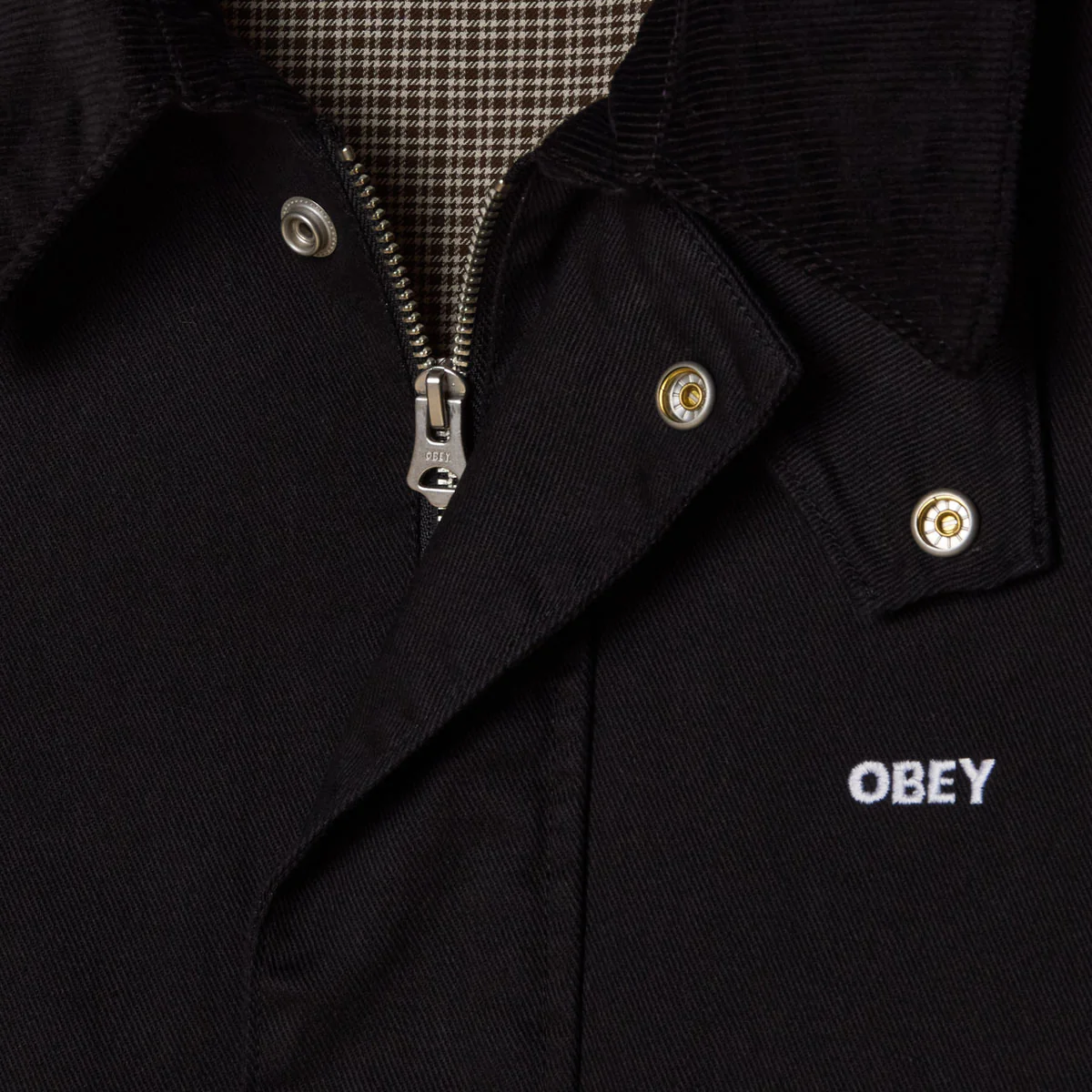 Obey Caden Work Jacket - Black Faded Wash - Image 3