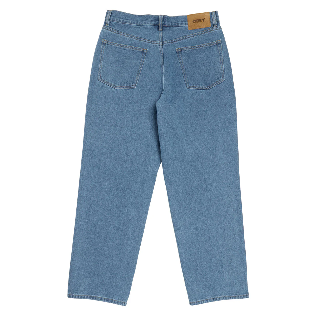 Obey Classic Baggy Denim Jeans - Medium Stonewash Light Indigo - Image 2