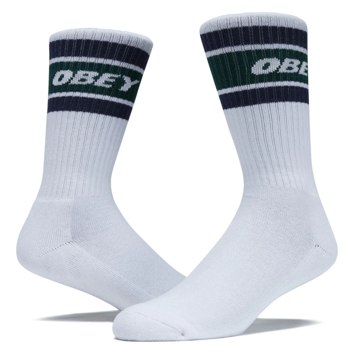Obey Cooper II Socks - White/Eden Green - Image 2
