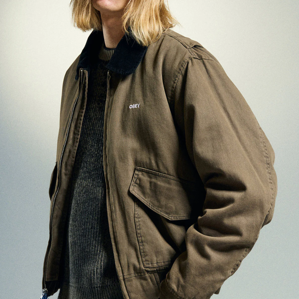 Obey Fade Wash Cwu Jacket - Wren Faded Wash - Image 4