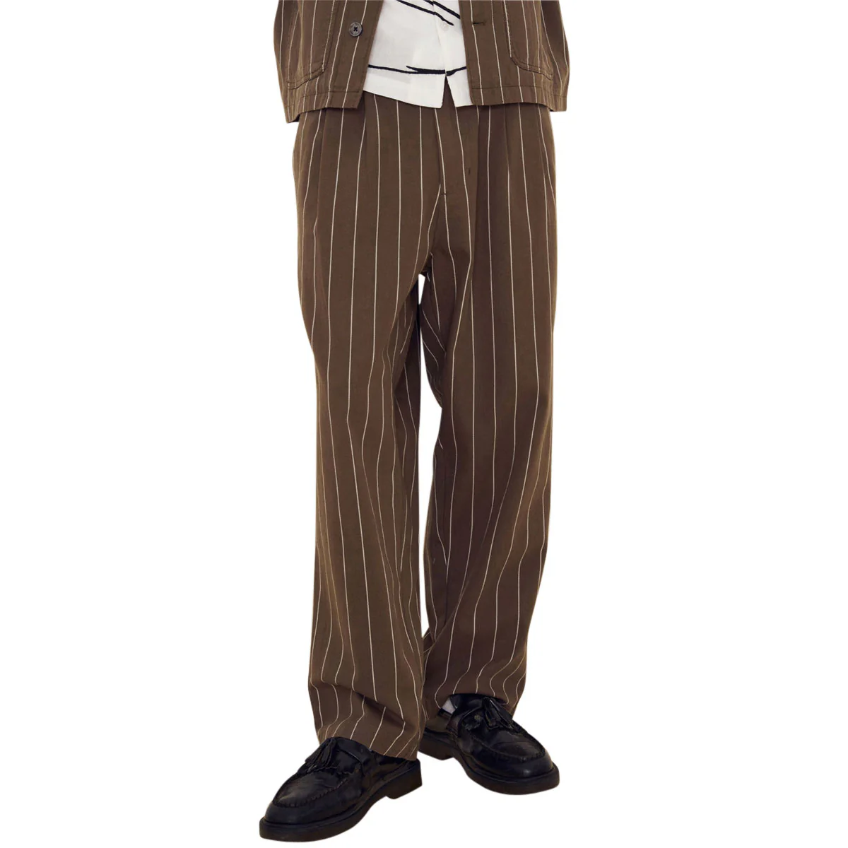 Obey Foster Pleated Stripe Pants - Canteen Multi - Image 2