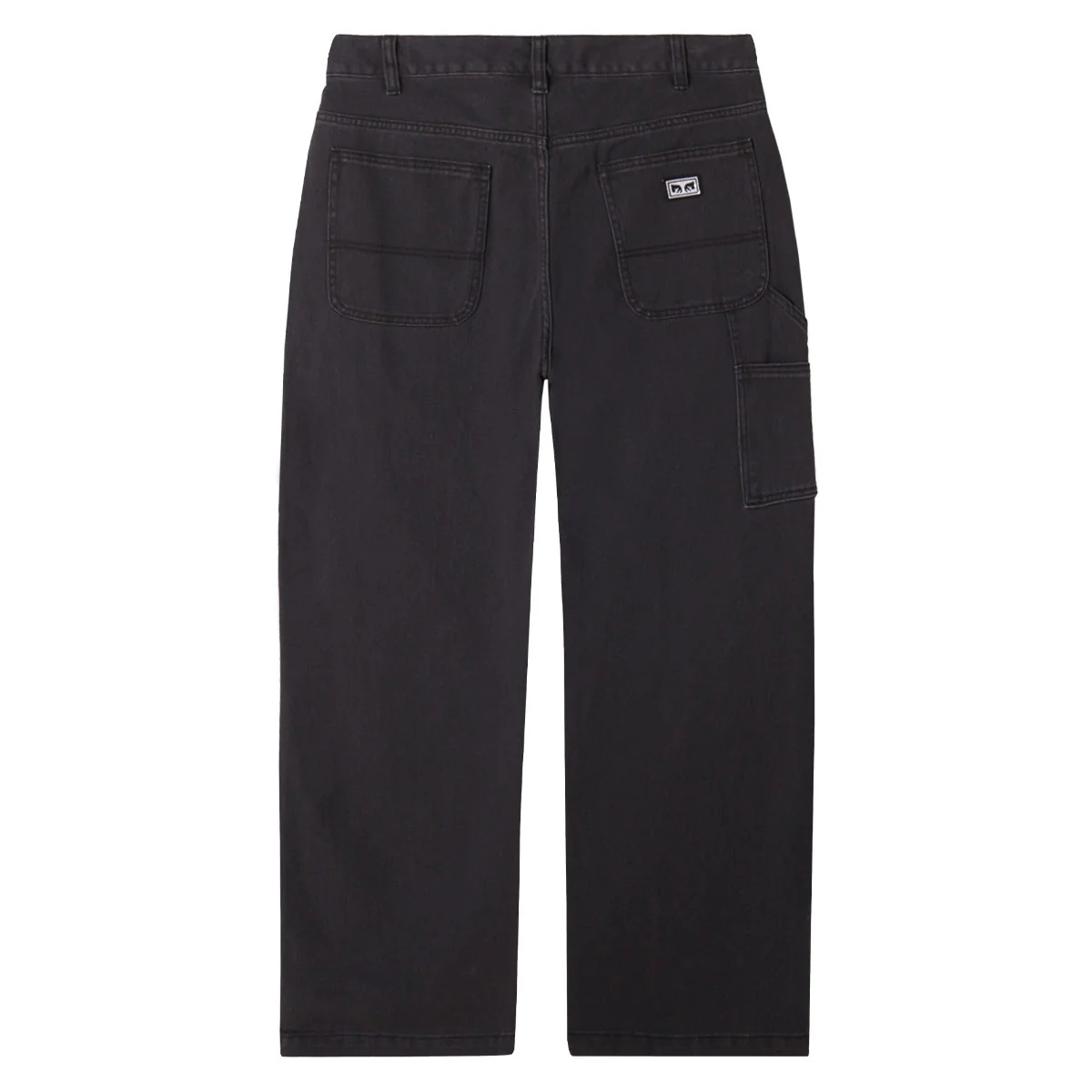 Obey Hardwork Carpenter Pants - Black Faded Wash - Image 2
