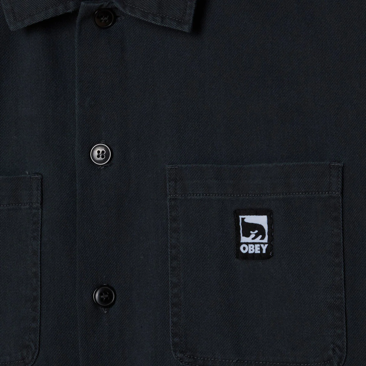 Obey Harvey Shirt Jacket - Black Faded Wash - Image 3