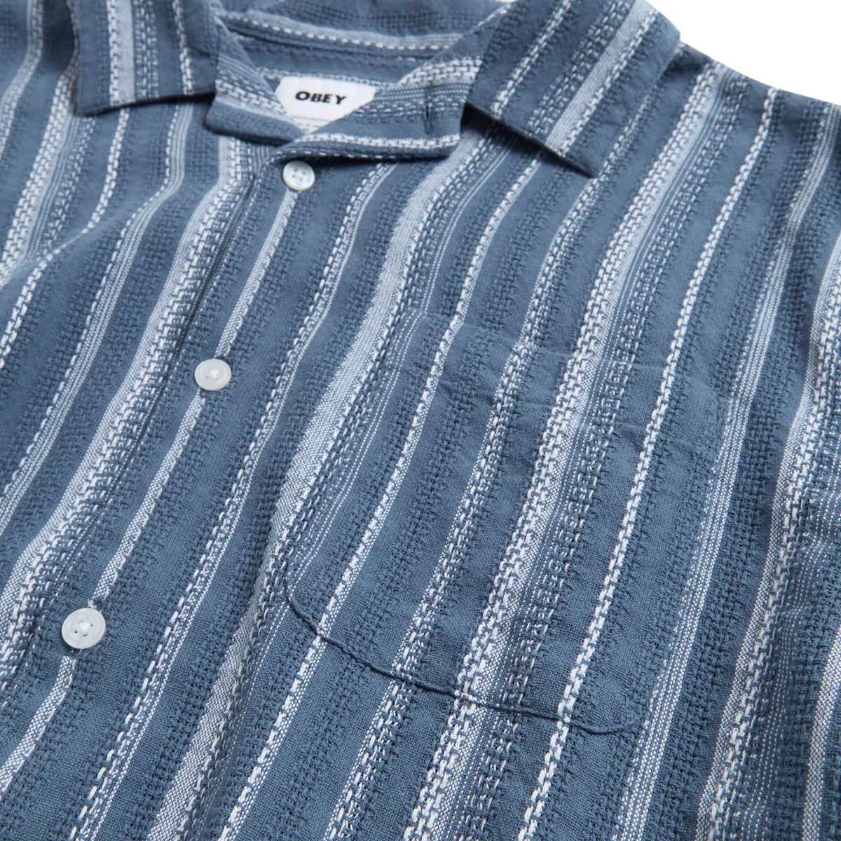 Obey Hugh Woven Shirt - Dull Blue Multi - Image 3
