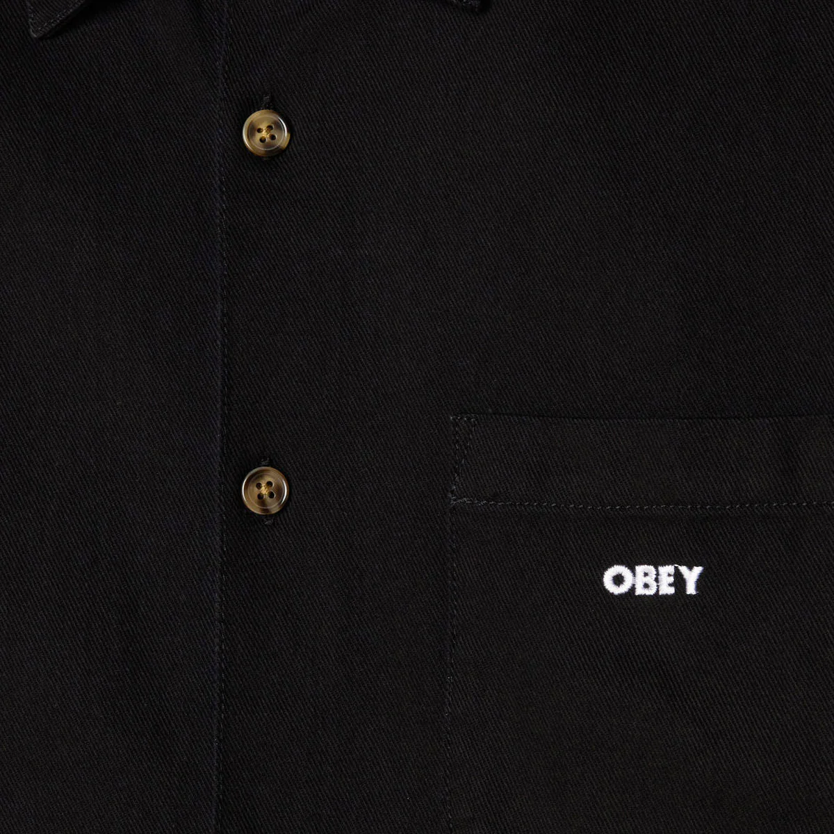 Obey Pablo Denim Long Sleeve Shirt - Black Faded Wash - Image 3